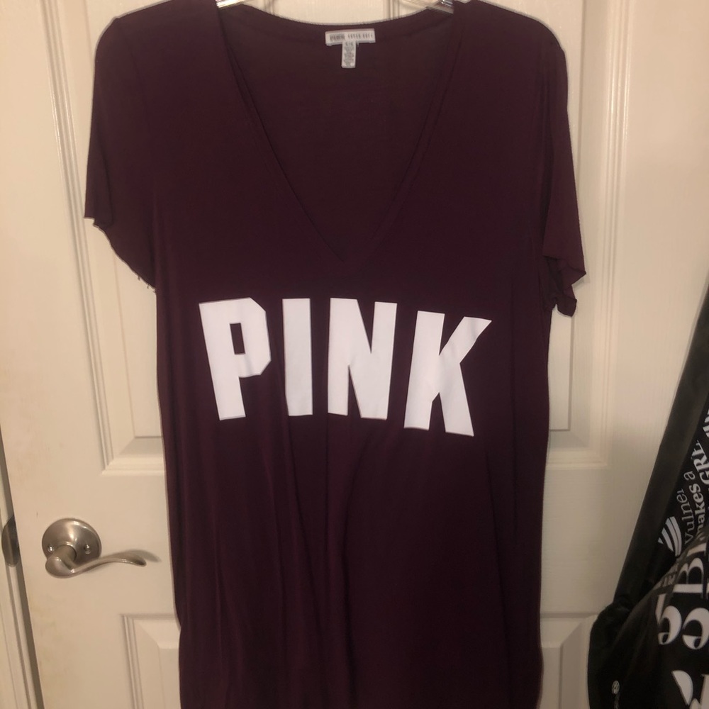 VS PINK super soft maroon tank size M